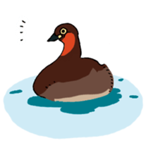 Dive Deep Little grebe sticker #8119052