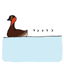 Dive Deep Little grebe sticker #8119056