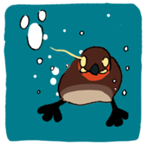 Dive Deep Little grebe sticker #8119073