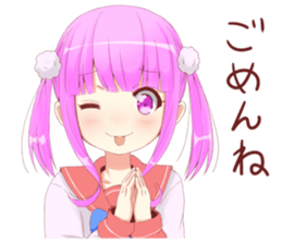 twin tail sticker #8119470