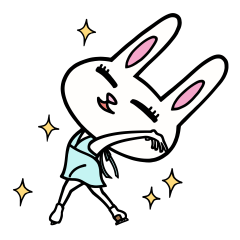 Rabbit crazy about skating.