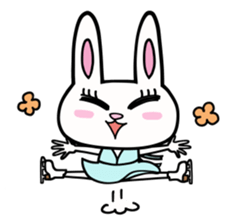 Rabbit crazy about skating. sticker #8119614