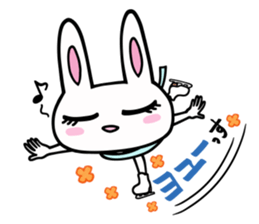 Rabbit crazy about skating. sticker #8119642