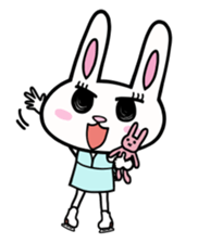 Rabbit crazy about skating. sticker #8119651