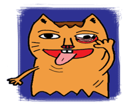 Funny thumbcat family sticker #8124653