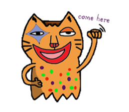 Funny thumbcat family sticker #8124654