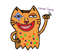 Funny thumbcat family sticker #8124654