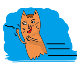 Funny thumbcat family sticker #8124676