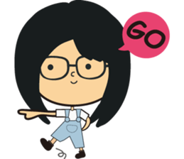The girl wearing black glasses sticker #8125046