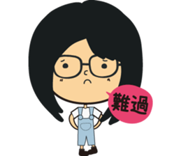 The girl wearing black glasses sticker #8125047