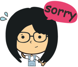 The girl wearing black glasses sticker #8125050