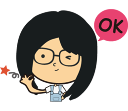 The girl wearing black glasses sticker #8125052