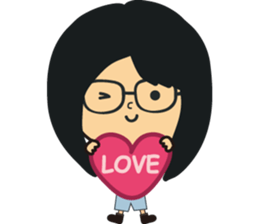 The girl wearing black glasses sticker #8125057