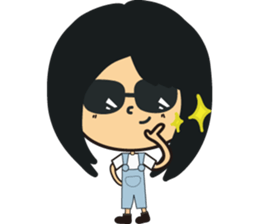 The girl wearing black glasses sticker #8125059