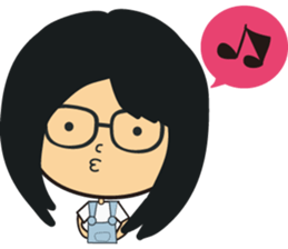The girl wearing black glasses sticker #8125060