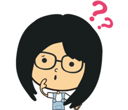 The girl wearing black glasses sticker #8125062