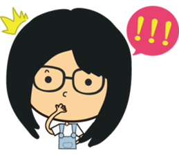 The girl wearing black glasses sticker #8125077