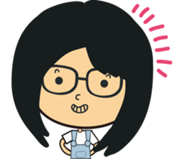 The girl wearing black glasses sticker #8125079