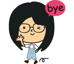 The girl wearing black glasses sticker #8125083