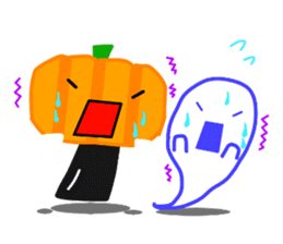 ghost and cat and pumpkin and ,,, sticker #8127944