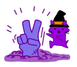 ghost and cat and pumpkin and ,,, sticker #8127948