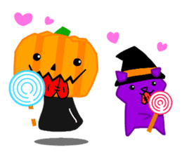 ghost and cat and pumpkin and ,,, sticker #8127958
