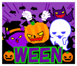 ghost and cat and pumpkin and ,,, sticker #8127962