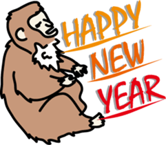 Greeting of a new year (monkey) sticker #8132092