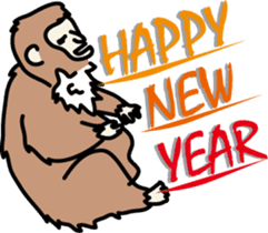 Greeting of a new year (monkey) sticker #8132092