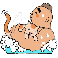 A cat and a charming man.