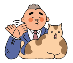 A cat and a charming man. sticker #8133244