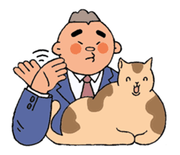 A cat and a charming man. sticker #8133244