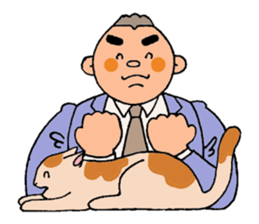 A cat and a charming man. sticker #8133247