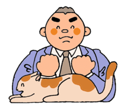 A cat and a charming man. sticker #8133247