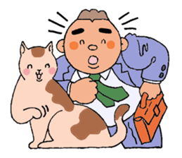 A cat and a charming man. sticker #8133248