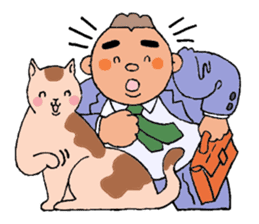 A cat and a charming man. sticker #8133248