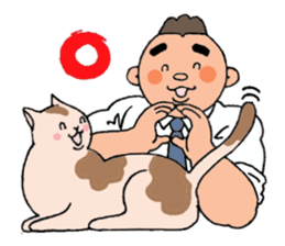 A cat and a charming man. sticker #8133249