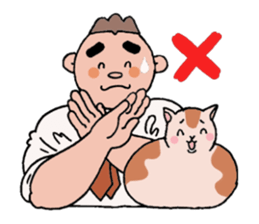 A cat and a charming man. sticker #8133250