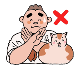 A cat and a charming man. sticker #8133250