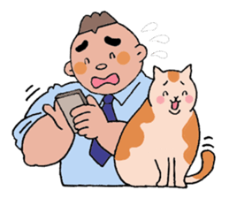 A cat and a charming man. sticker #8133251