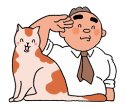 A cat and a charming man. sticker #8133252