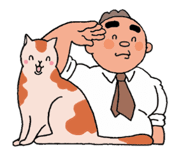 A cat and a charming man. sticker #8133252