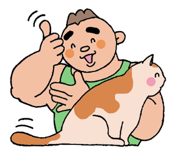 A cat and a charming man. sticker #8133256