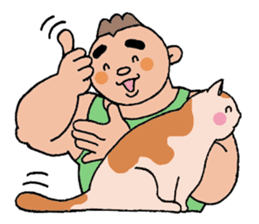 A cat and a charming man. sticker #8133256