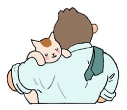 A cat and a charming man. sticker #8133258