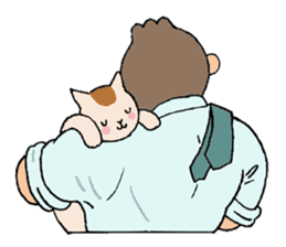 A cat and a charming man. sticker #8133258