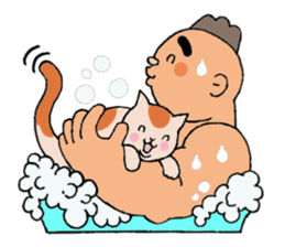 A cat and a charming man. sticker #8133259