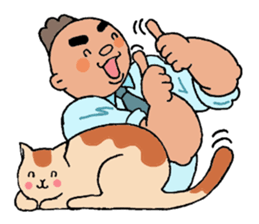 A cat and a charming man. sticker #8133261