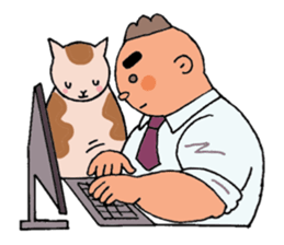 A cat and a charming man. sticker #8133262