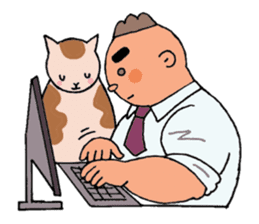 A cat and a charming man. sticker #8133262